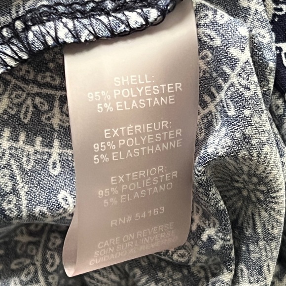 Tommy Hilfiger sz L Navy and White Patterned Bell Sleeve Midi Dress - Picture 5 of 8